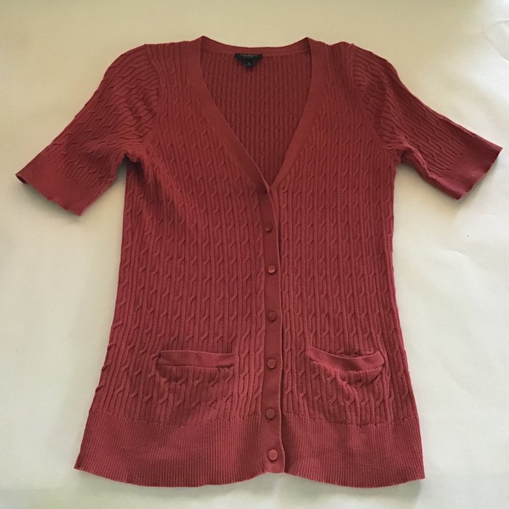 Talbots salmon short sleeve sweater size M,